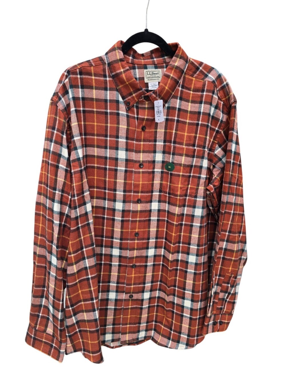 L.L Bean NWT Men's Scotch Plaid Flannel Shirt Traditional Fit Mens XL 0BHF4